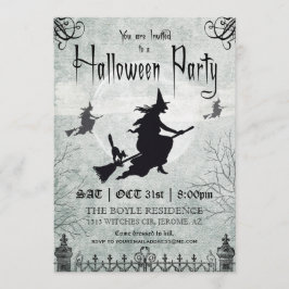 Invitación del fiesta de Halloween del vintage de