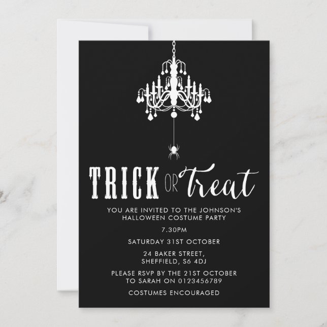 Invitación del fiesta de Halloween - el adulto (Anverso)