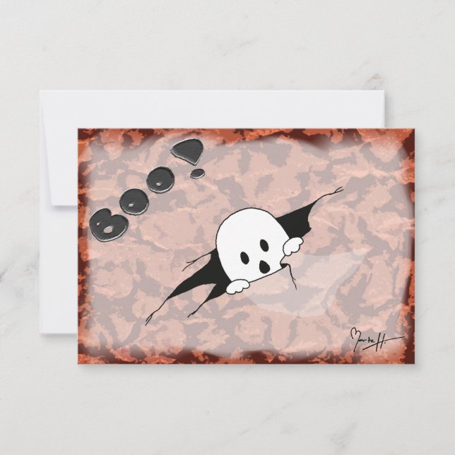 Invitación del fiesta de Halloween - fantasma (Anverso)