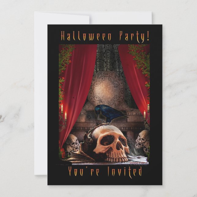 Invitación del fiesta de Halloween - guarida de (Anverso)
