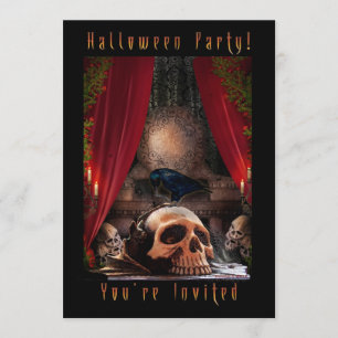 Invitación del fiesta de Halloween - guarida de