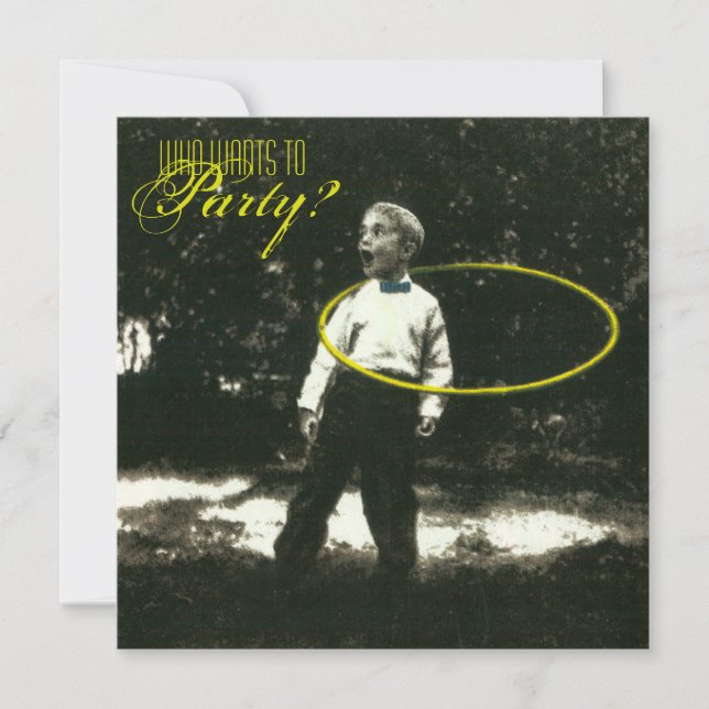 Invitación del fiesta de Hula-Hooper (Anverso)