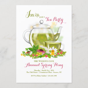 Invitación del fiesta de infusión de hierbas