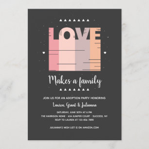 Invitación del fiesta de la adopción del amor