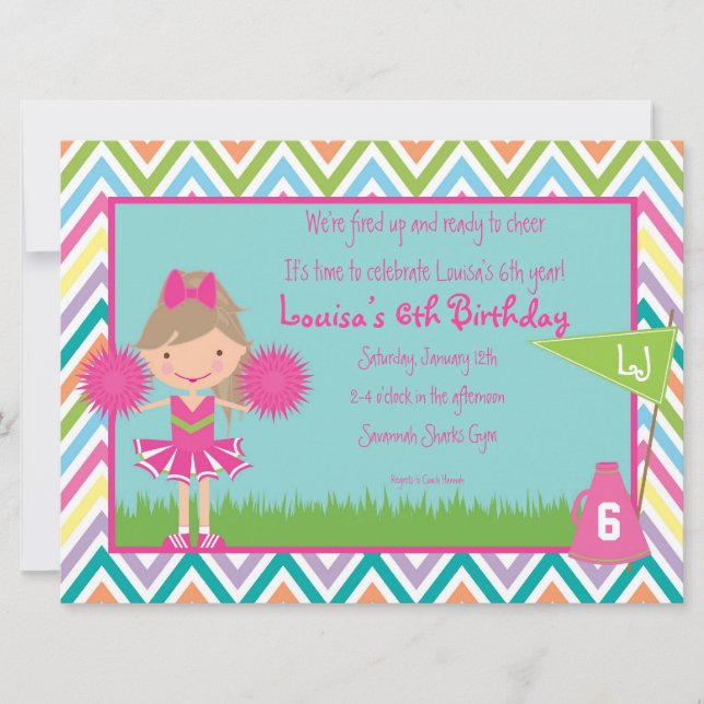 Invitación del fiesta de la alegría de Chevron (Anverso)