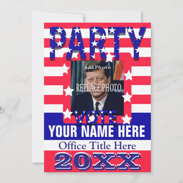 Invitación del fiesta de la campaña política (Reverso)