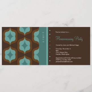 Invitación del fiesta de la casa retra verde
