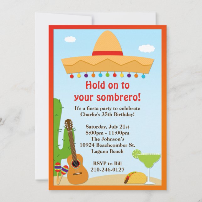 Invitación del fiesta de la fiesta (Anverso)