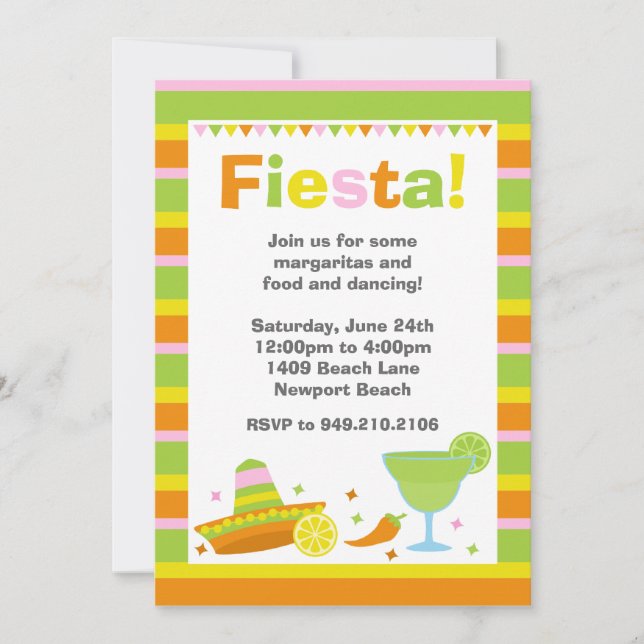 Invitación del fiesta de la fiesta (Anverso)