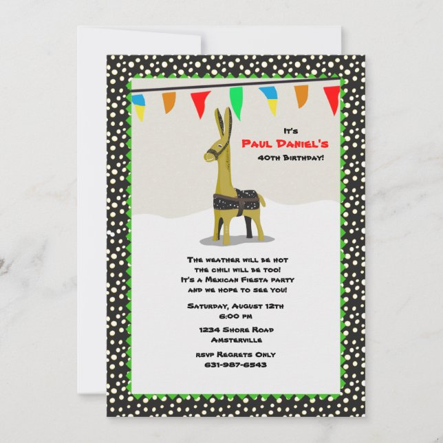 Invitación del fiesta de la fiesta de la llama (Anverso)