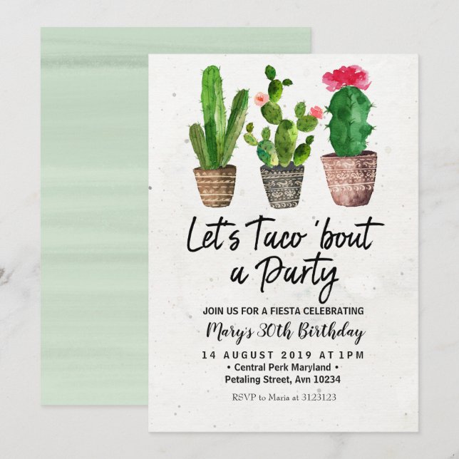 Invitación del fiesta de la fiesta del cumpleaños (Anverso / Reverso)