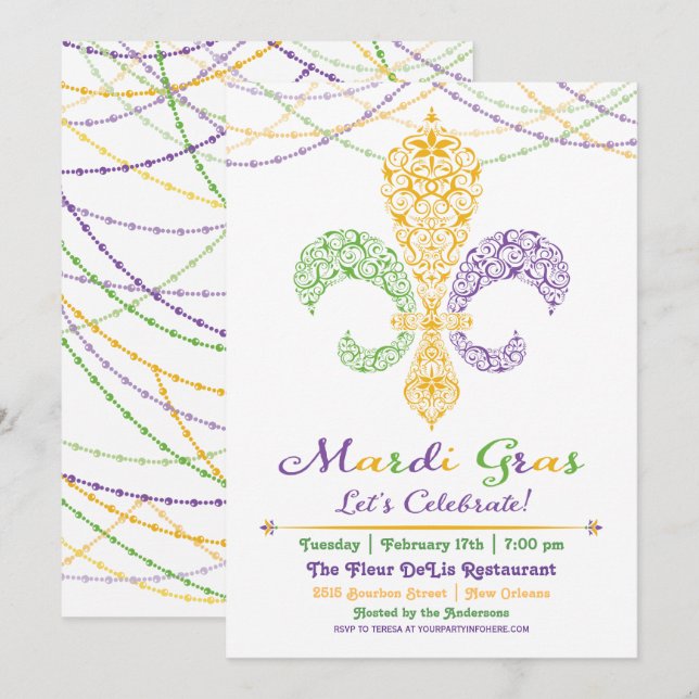 Invitación del fiesta de la flor de lis del (Anverso / Reverso)
