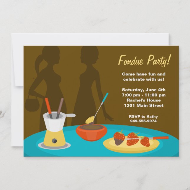 Invitación del fiesta de la "fondue" (Anverso)