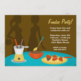 Invitación del fiesta de la "fondue"