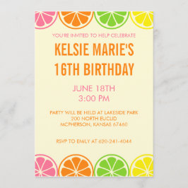Invitación del fiesta de la fruta cítrica