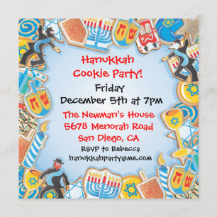Invitación del fiesta de la galleta de Jánuca