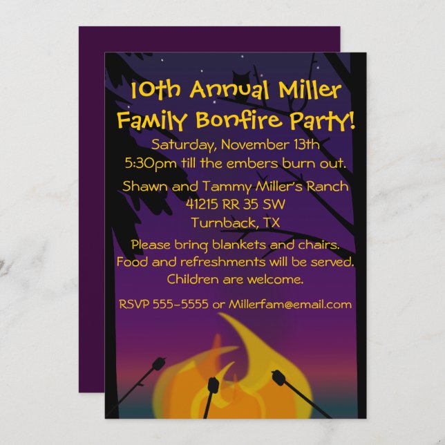 Invitación del fiesta de la hoguera (Anverso / Reverso)