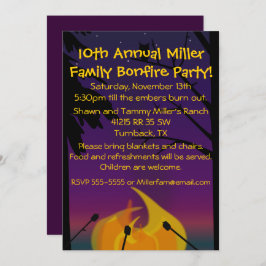 Invitación del fiesta de la hoguera