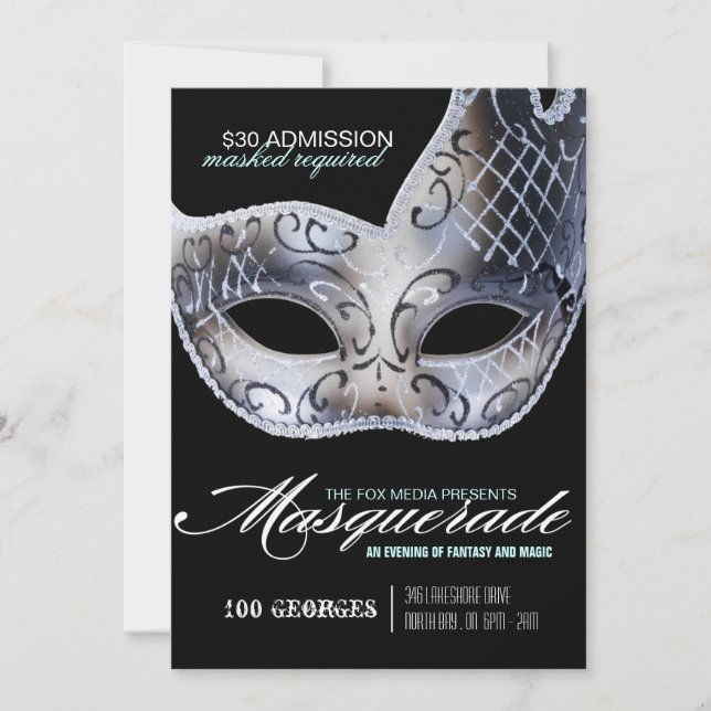 Invitación del fiesta de la mascarada (Anverso)