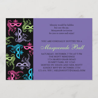 Invitación del fiesta de la mascarada