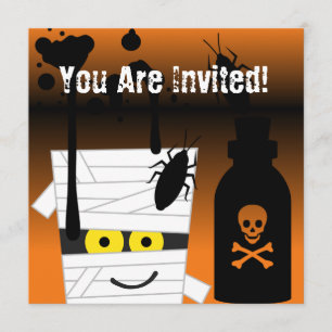 Invitación del fiesta de la momia de Halloween