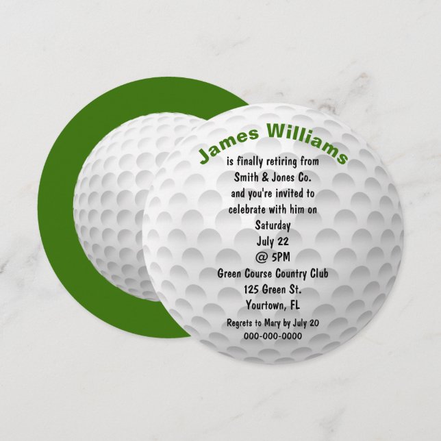 Invitación del Fiesta de la Pelota de Golf de Jubi (Anverso / Reverso)