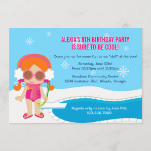 Invitación del Fiesta de la piscina de invierno
