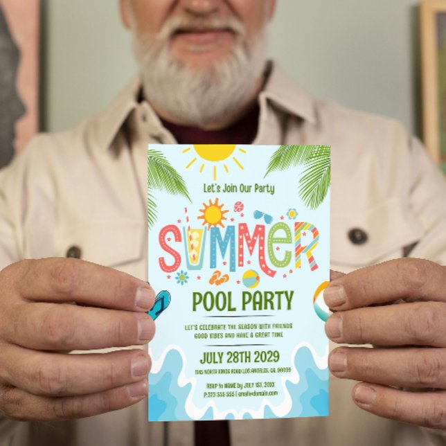 Invitación del fiesta de la piscina de verano, ver (Subido por el creador)