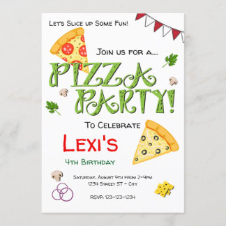 Invitación del fiesta de la pizza