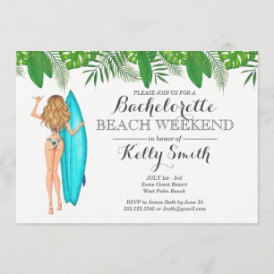 Invitación del fiesta de la playa de Bachelorette