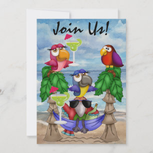 Invitación del fiesta de la playa del loro - SRF