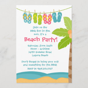 Invitación del fiesta de la playa del verano