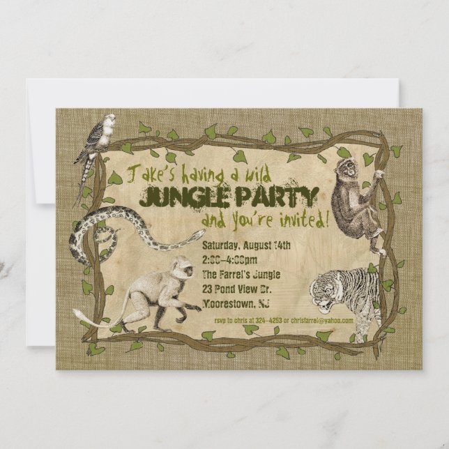 Invitación del fiesta de la selva (Anverso)