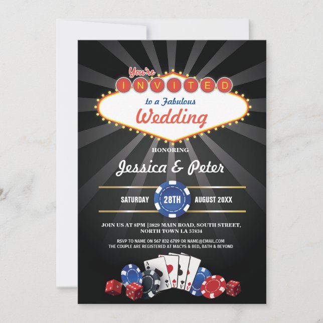 Invitación del Fiesta de Los Bodas Casino de Las V (Anverso)