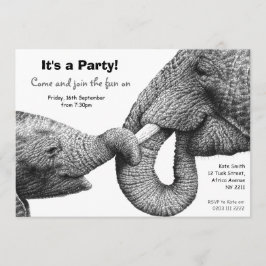 Invitación del fiesta de los elefantes africanos