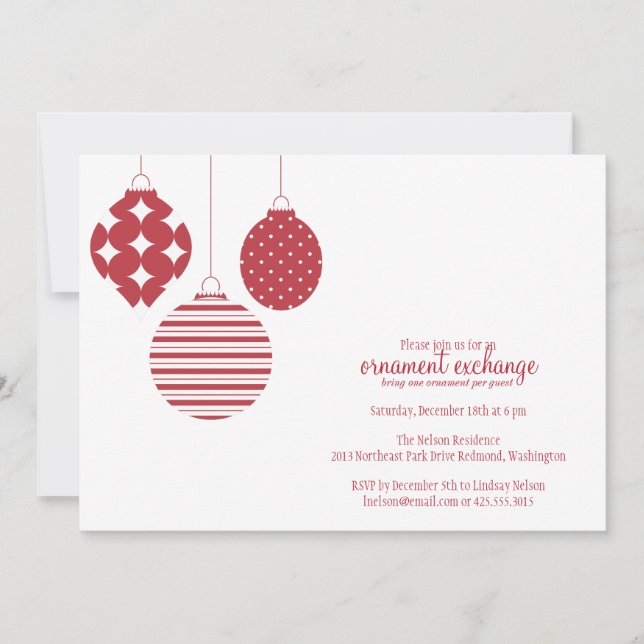 Invitación del fiesta de los ornamentos (Anverso)