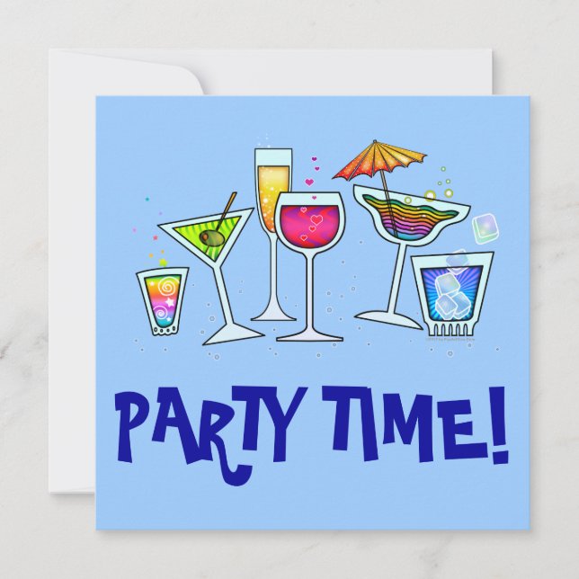 INVITACIÓN DEL FIESTA DE LOS VIDRIOS DE CÓCTEL (Anverso)