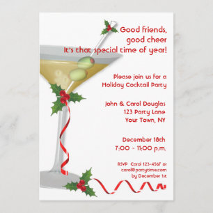 Invitación del fiesta de Martini del día de fiesta