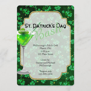 Invitación del fiesta de Martini del día del St.