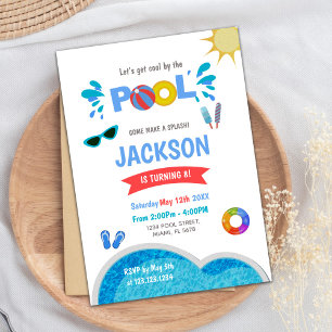 Invitación del Fiesta de natación de verano Guay e