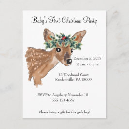Invitación del Fiesta de Navidades de ciervos Fawn