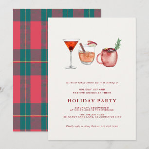 Invitación del Fiesta de Navidades de cócteles de 