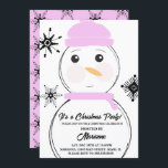 Invitación del Fiesta de Navidades de Snowman, Gor<br><div class="desc">Invitación de navidades con Navidades Ilustracion de Snowman y copos de nieve</div>