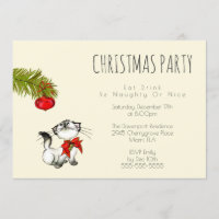Invitación del Fiesta de Navidades gatos gatitos j
