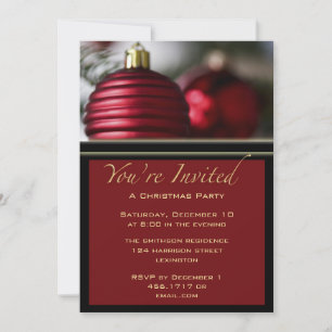 Invitación del Fiesta de navidades Red Balls
