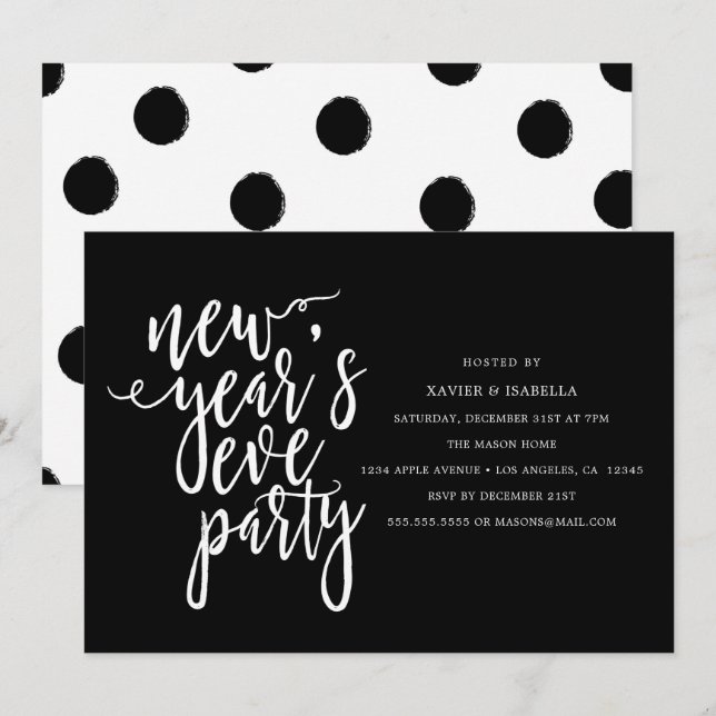 Invitación del fiesta de Noche Vieja (Anverso / Reverso)