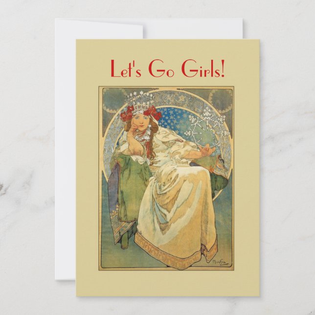 Invitación del fiesta de Nouveau Bachelorette del (Anverso)