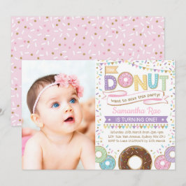 Invitación del Fiesta de nuez de cumpleaños Donut