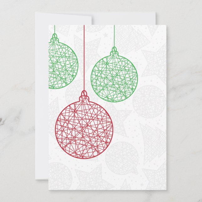 Invitación del Fiesta de Ornamentos de Navidad Roj (Anverso)
