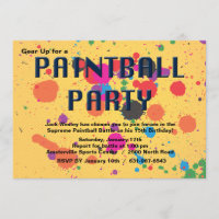 Invitación del fiesta de Paintball